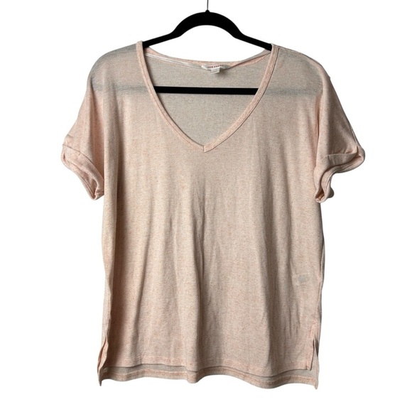 Joe Fresh Pink V Neck Short Sleeve T-Shirt L - Picture 1 of 5